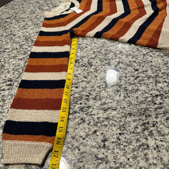 NEW Maurices Striped Sweater Fall Colors Cream Orange Lightweight Womens Medium - Picture 5 of 6